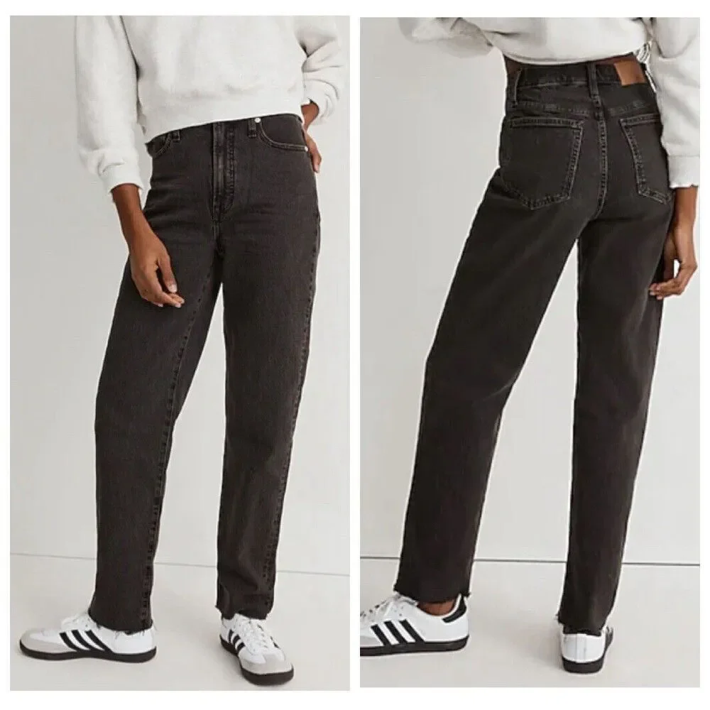 Madewell The‎ Perfect Vintage Straight Jeans Lunar Wash Raw Hem Women’s Size 24